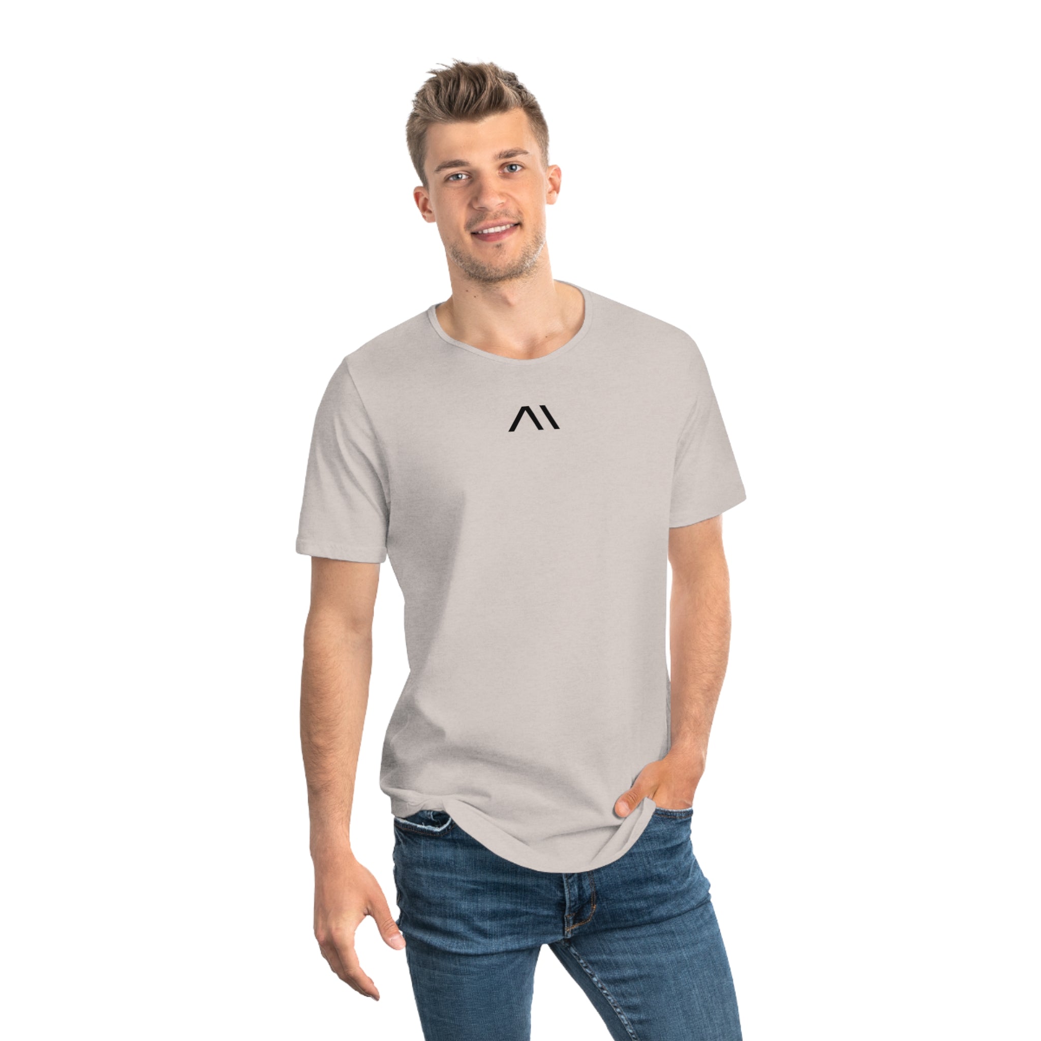Jersery Curved Hem T Shirt (White)-thumbmail-8