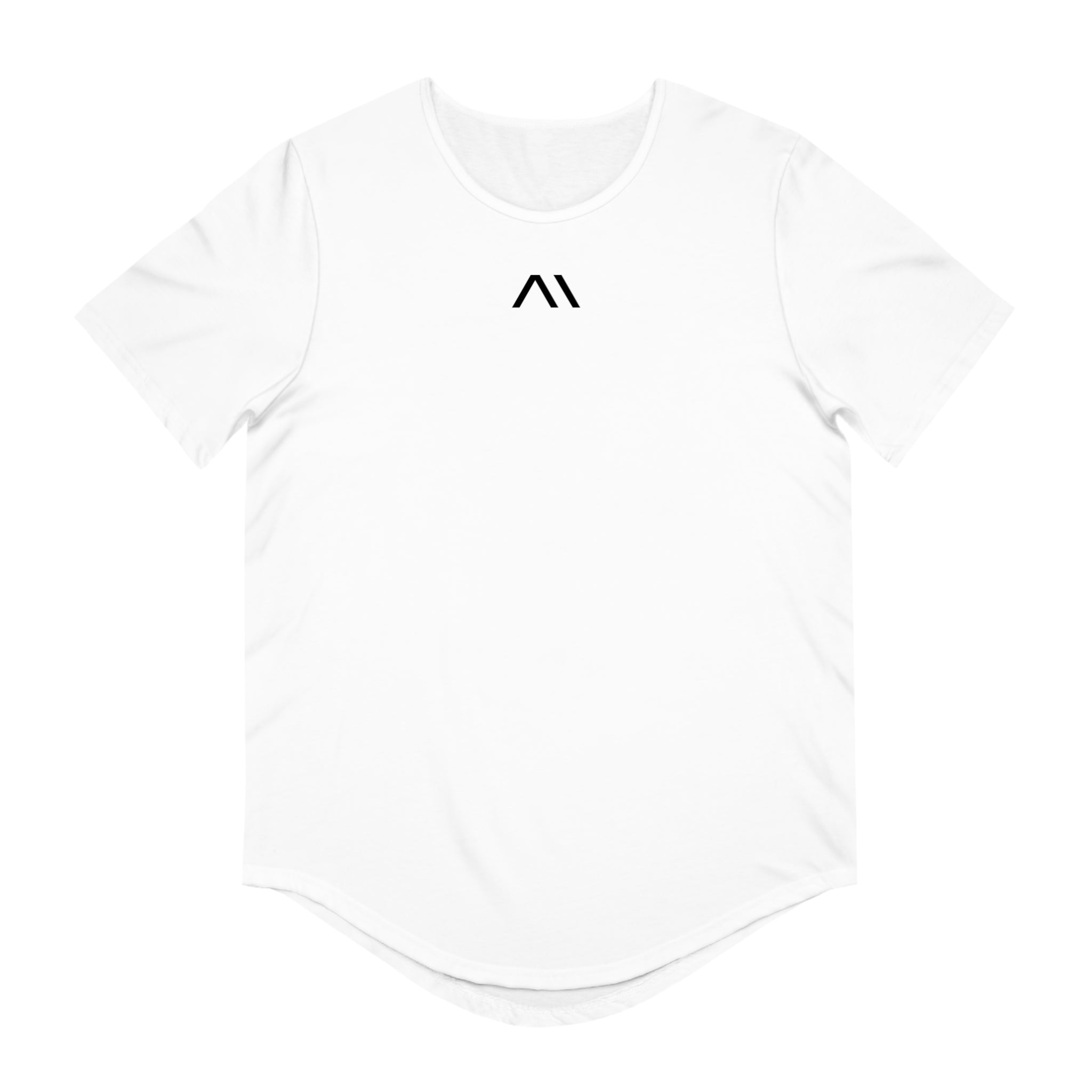 Jersery Curved Hem T Shirt (White)-thumbmail-1