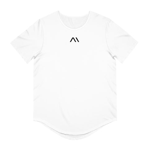 Jersery Curved Hem T Shirt (White)