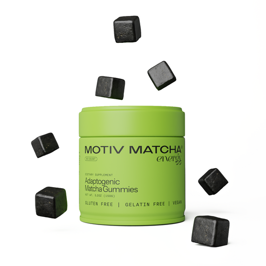 Motiv Matcha gummy pouch with green matcha adaptogen gummies